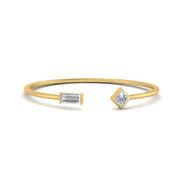Princess Cut And Baguette Stacking Thin Ring